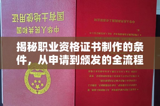 青阳揭秘职业资格证书制作的条件，从申请到颁发的全流程解析